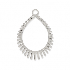 Pendentifs gouttes ajourés découpe laser 22x16 mm - Argenté x2